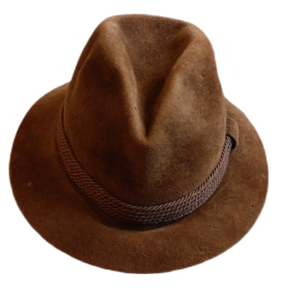 Vintage Velvet Cognac Brown Academia Hat, Small, Steampunk, Goblincore - Picture 1 of 14